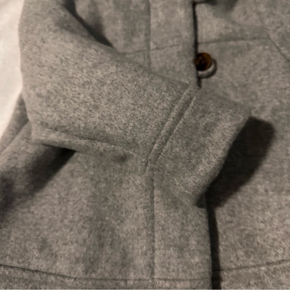 2/$20 Heather Grey Hooded Zipper Button Coat, 12-18m - Picture 5 of 6